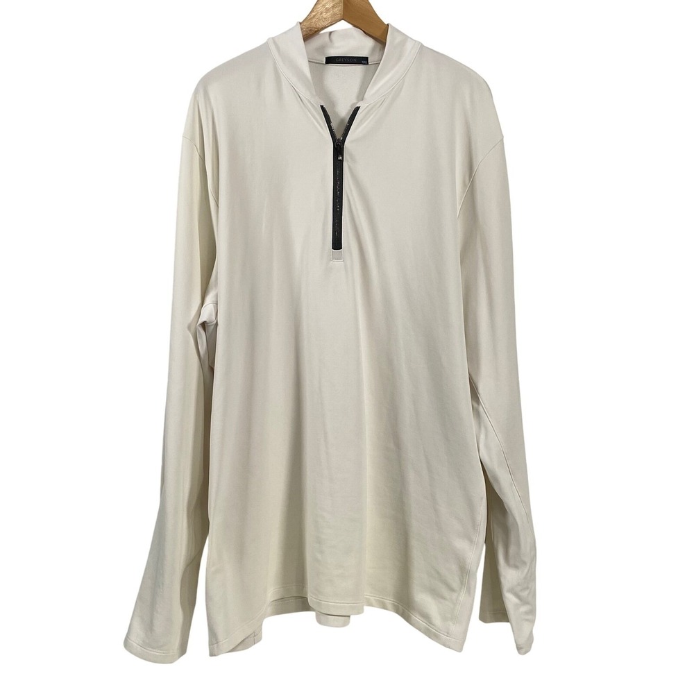 Greyson Mens Siasconset 1/4 Zip Pullover sz XXL Ivory Layering Golf Lightweight